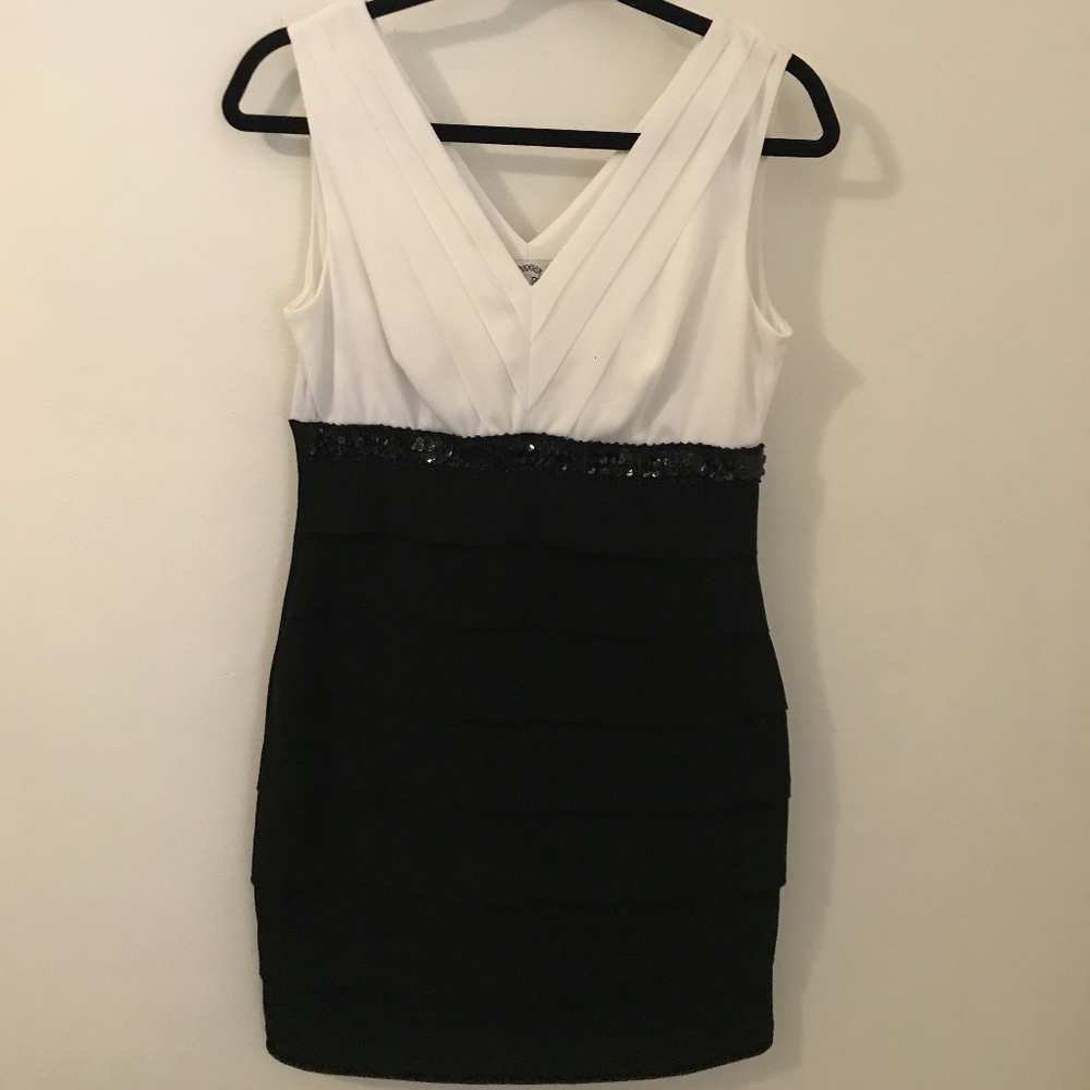 Elegant Sweet Storm Black & White Dress